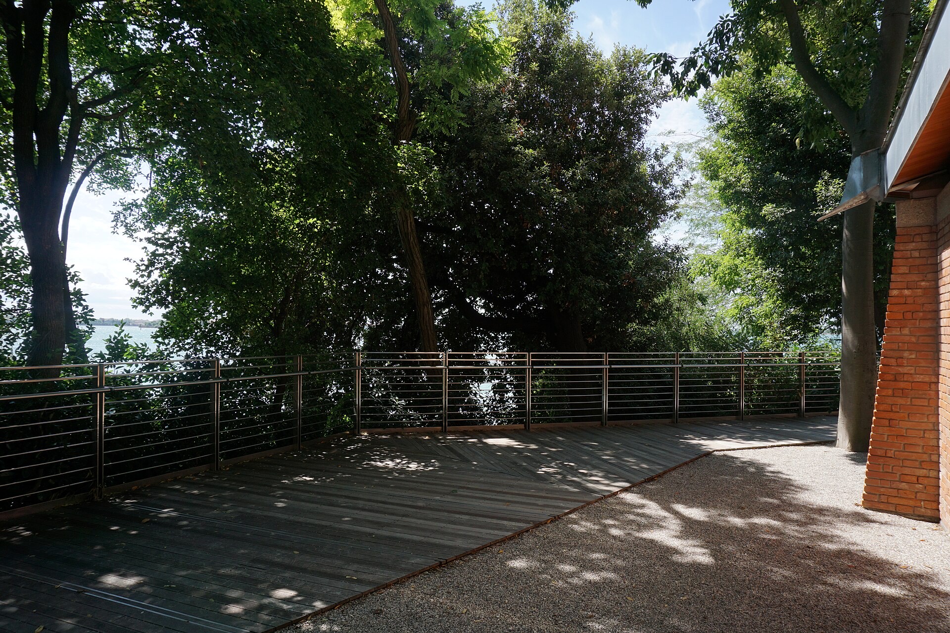 Tree-lined paths in the Giardini della Biennale in Castello